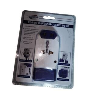 AMERICAN TOURISTOR NWT ALL IN ONE ADAPTER PLUG 3 OUTLET & USB